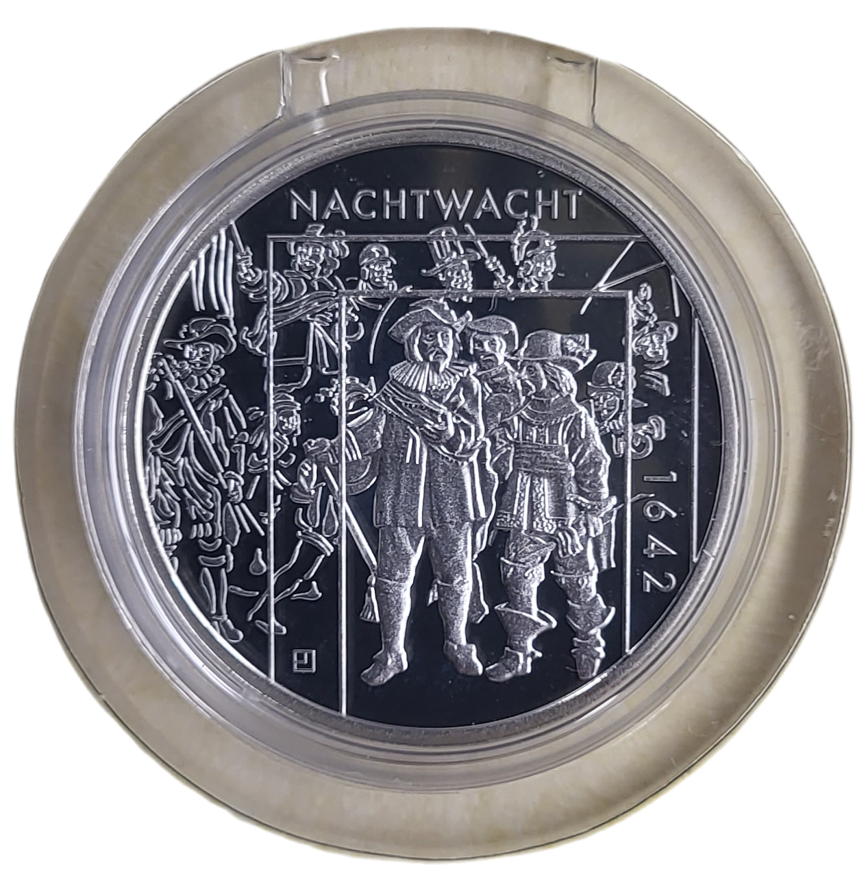 Rembrandt en zijn leerlingen zilveren penning nachtwacht