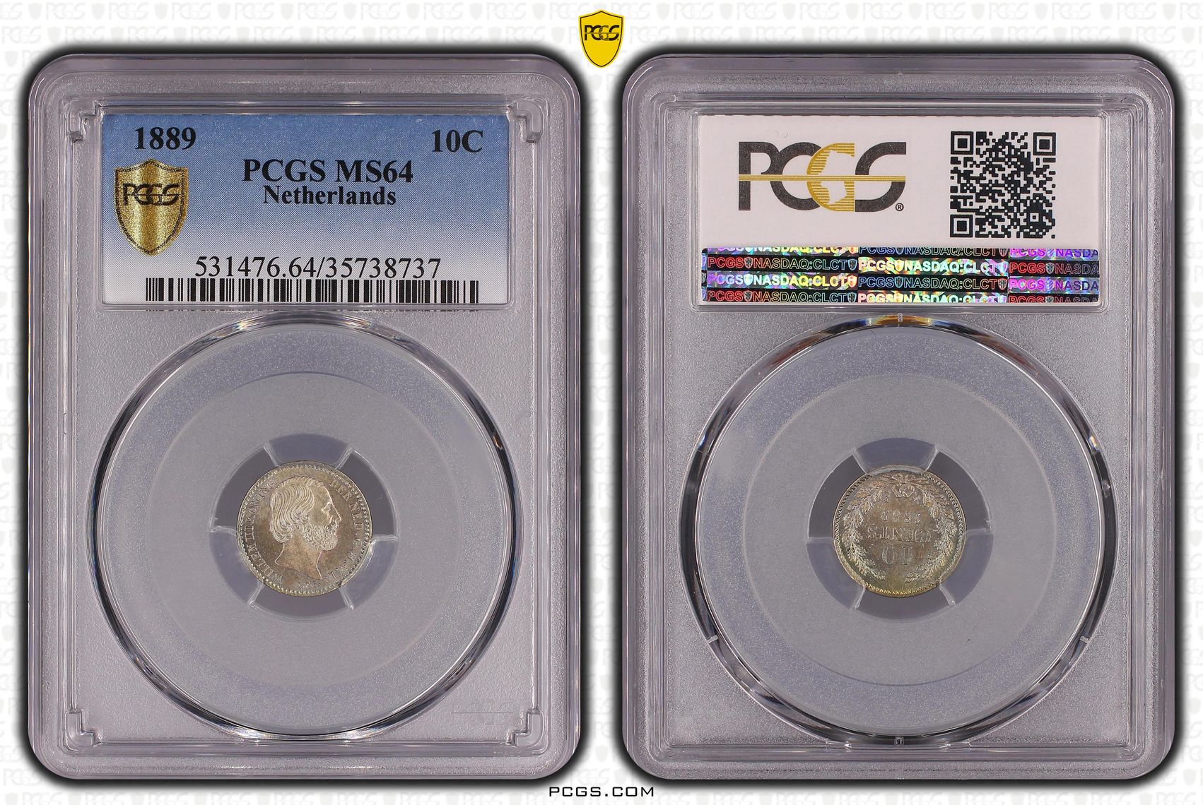 10 cent 1889 MS64 PCGS 10 cent 1889 MS64 PCGS