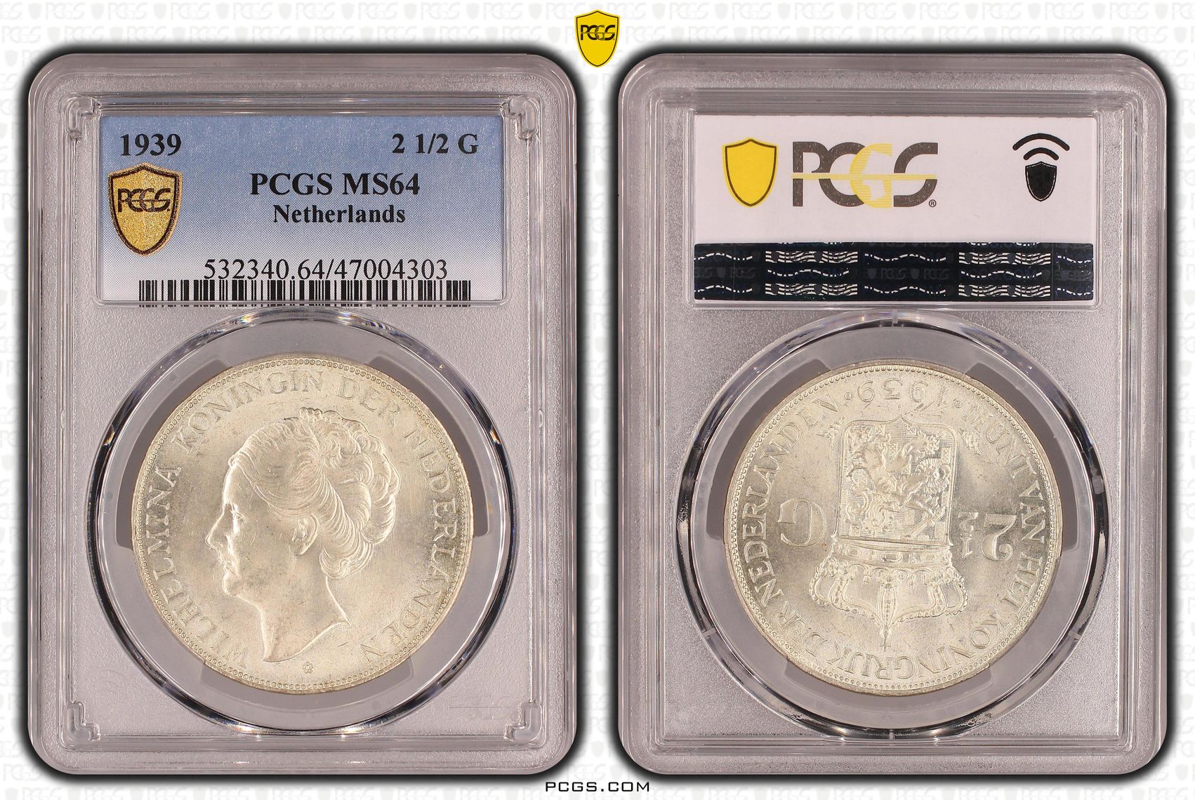 2 12 gulden 1939 MS64 PCGS 2 1/2 gulden 1939 MS64 PCGS