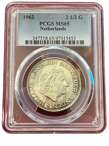2 1/2 gulden 1962 MS65 PCGS