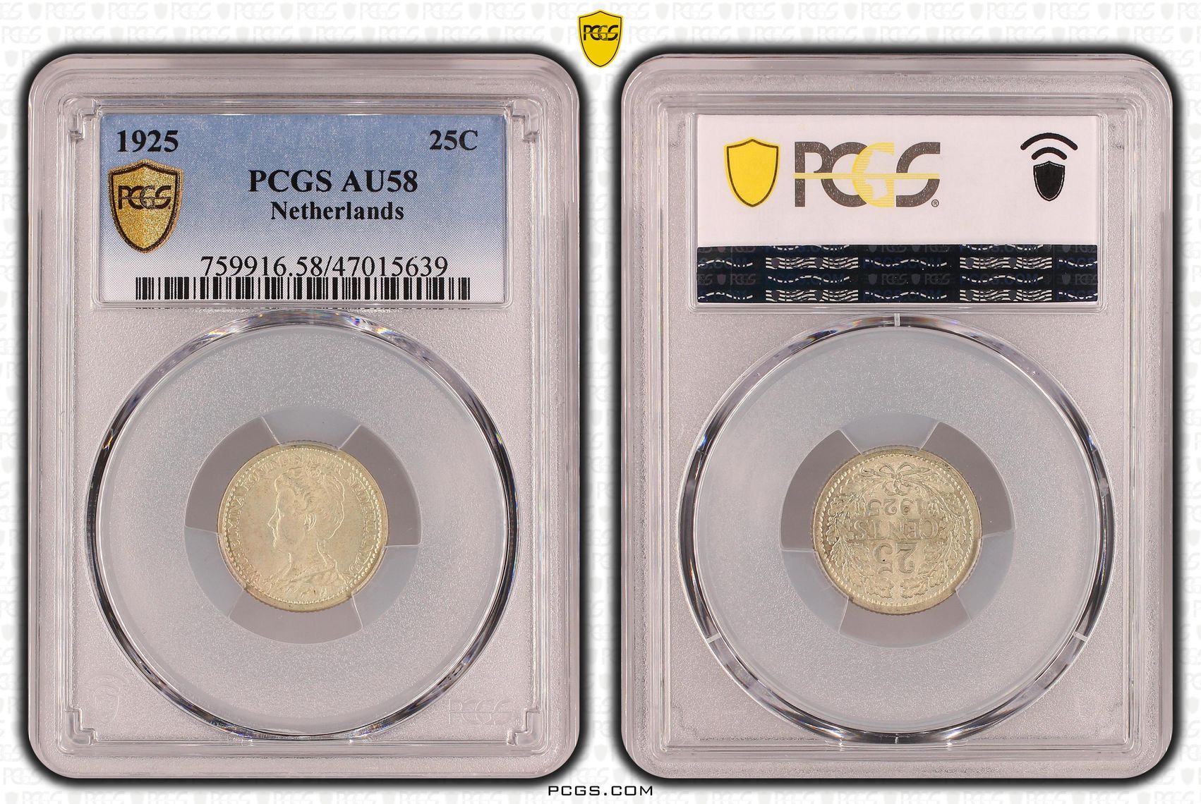25 cent 1925 AU58 PCGS 25 cent 1925 AU58 PCGS