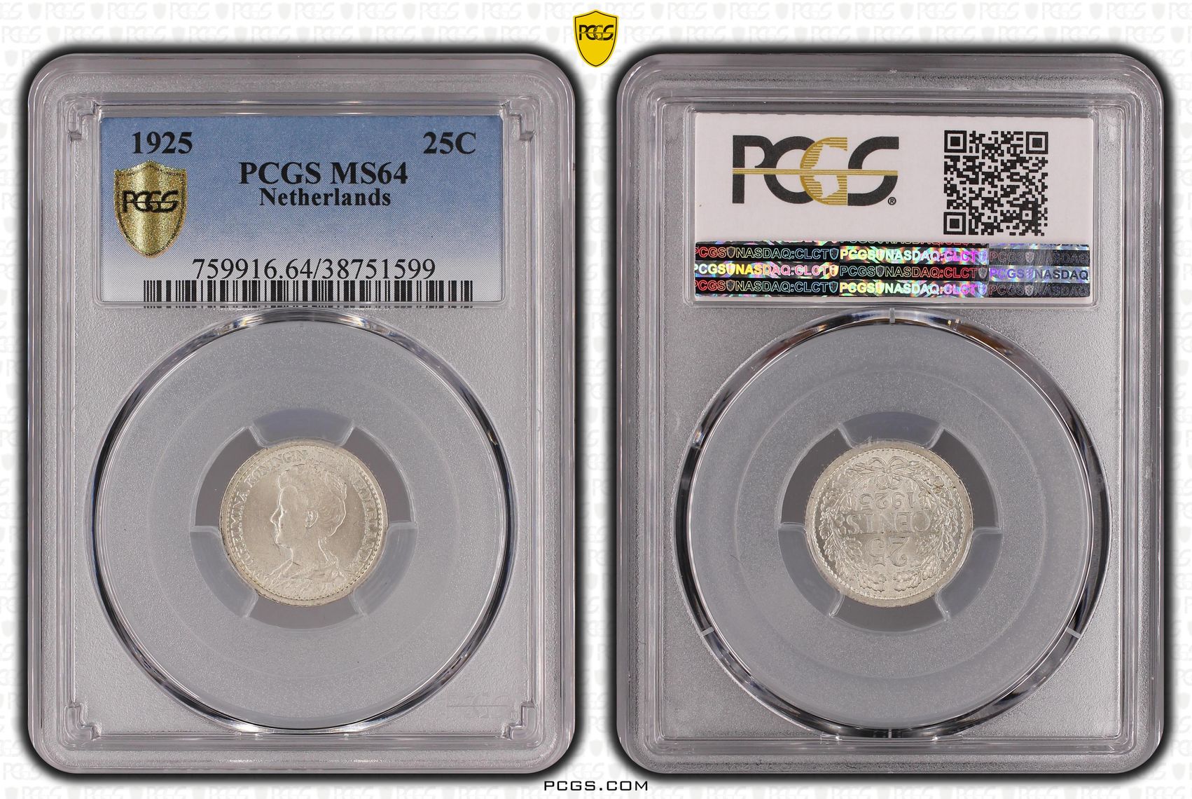 25 cent 1925 MS64 PCGS 25 Cent 1925 MS64 PCGS