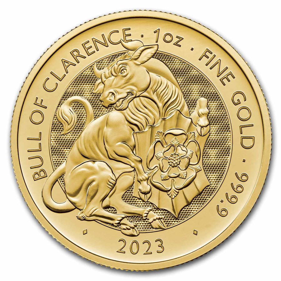 Gouden Tudor Beast - The Bull of Clarence 1 oz 2023-front