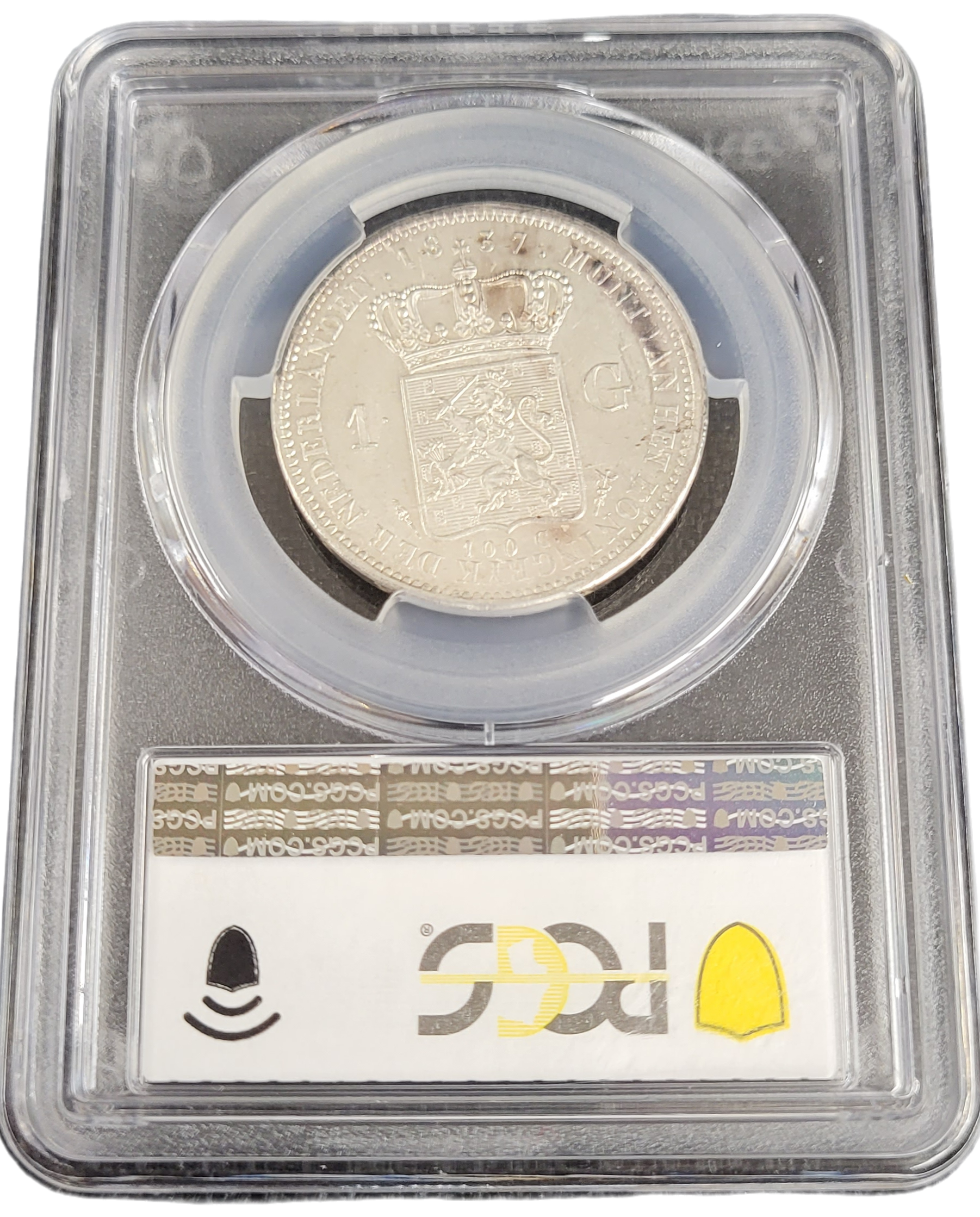 Koning Willem I 1 gulden 1837 MS62 PCGS-back