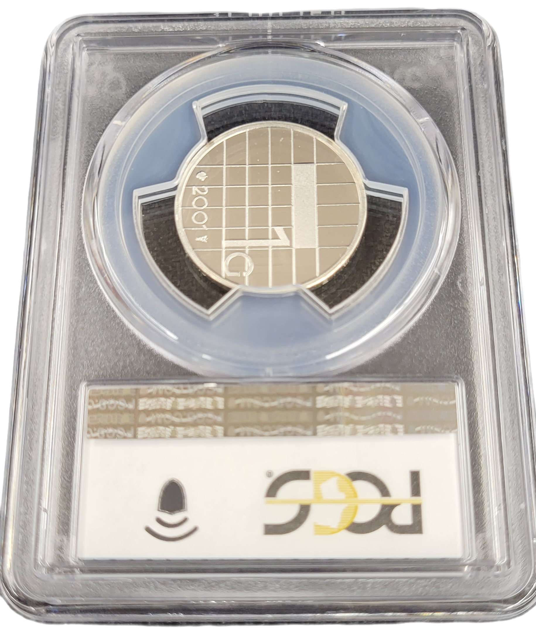 Koningin Beatrix Zilveren 1 gulden 2001 PL69 PCGS-back