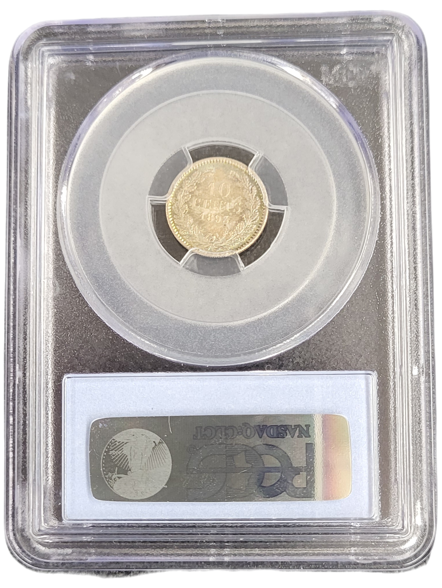 Koningin Wilhelmina 10 cent 1893 PCGS MS67-back