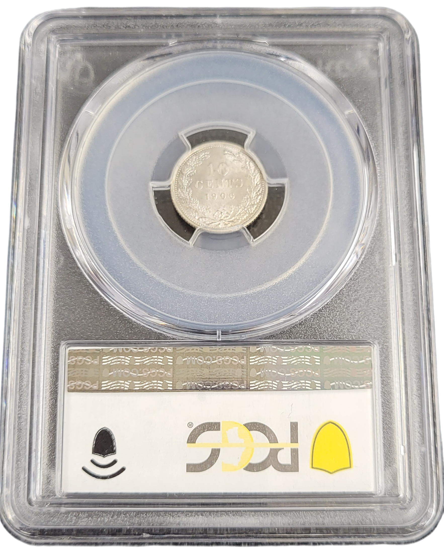 Koningin Wilhelmina 10 cent 1906 PCGS MS64-back