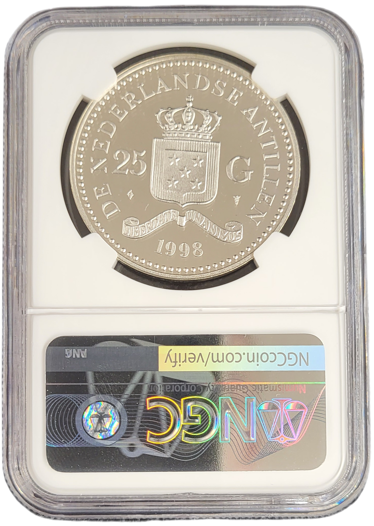 Nederlandse Antillen 25 gulden 1998 World Wildlife Fund PR69 UCAM-back