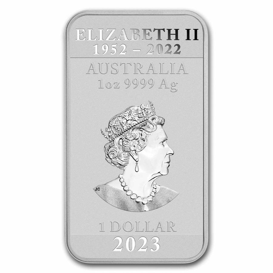 Rectangle Dragon 2023 - 1 oz zilver muntbaar-Back
