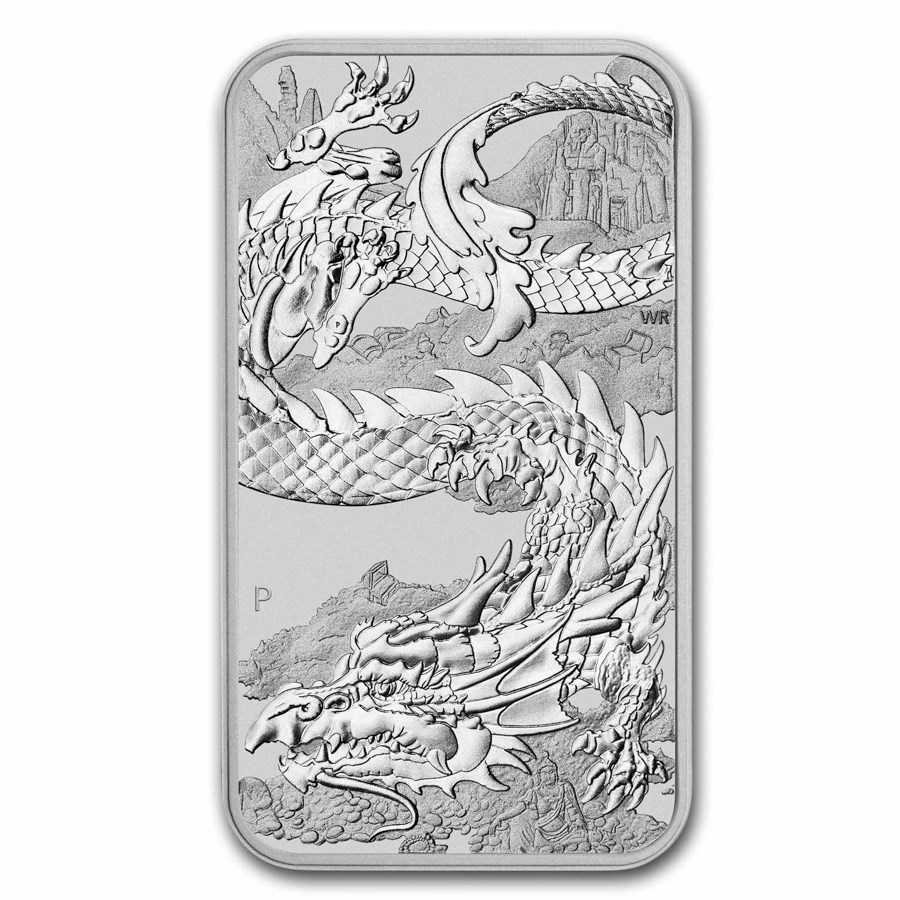 Rectangle Dragon 2023 - 1 oz zilver muntbaar-front
