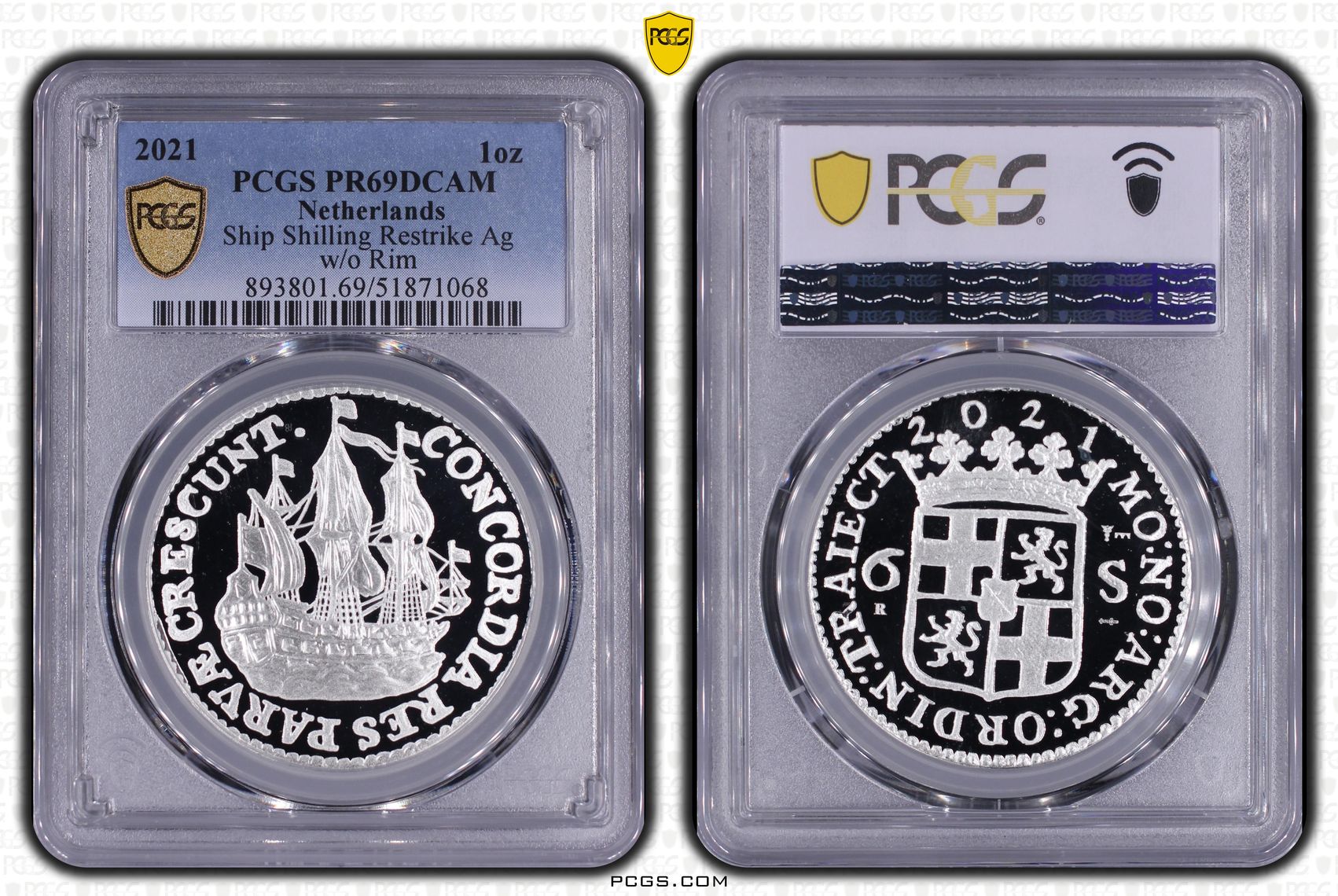 Scheepjesschelling 2021 Utrecht PR69DCAM PCGS Scheepjesschelling 2021 Utrecht PR69DCAM PCGS