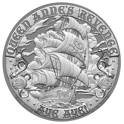 Mason Mint - Blackbeard - 1 oz back 101munten Blackbeard