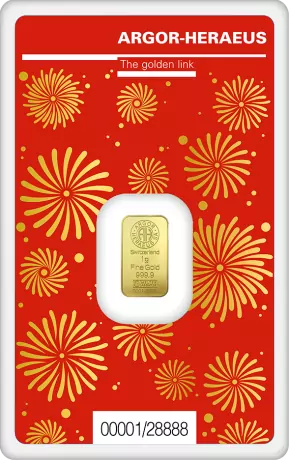 1 Gram Goudbaar - Argor-Heraeus - Year of the Dragon-back