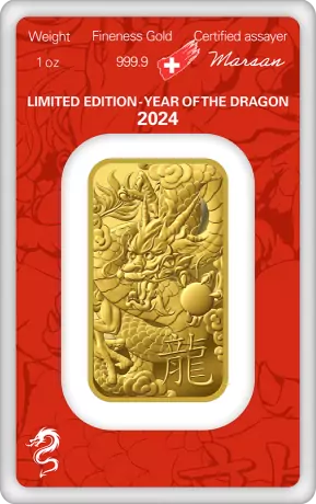 1 oz Goudbaar - Argor-Heraeus Year of the Dragon