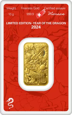 10 Gram Goudbaar - Argor-Heraeus Year of the Dragon