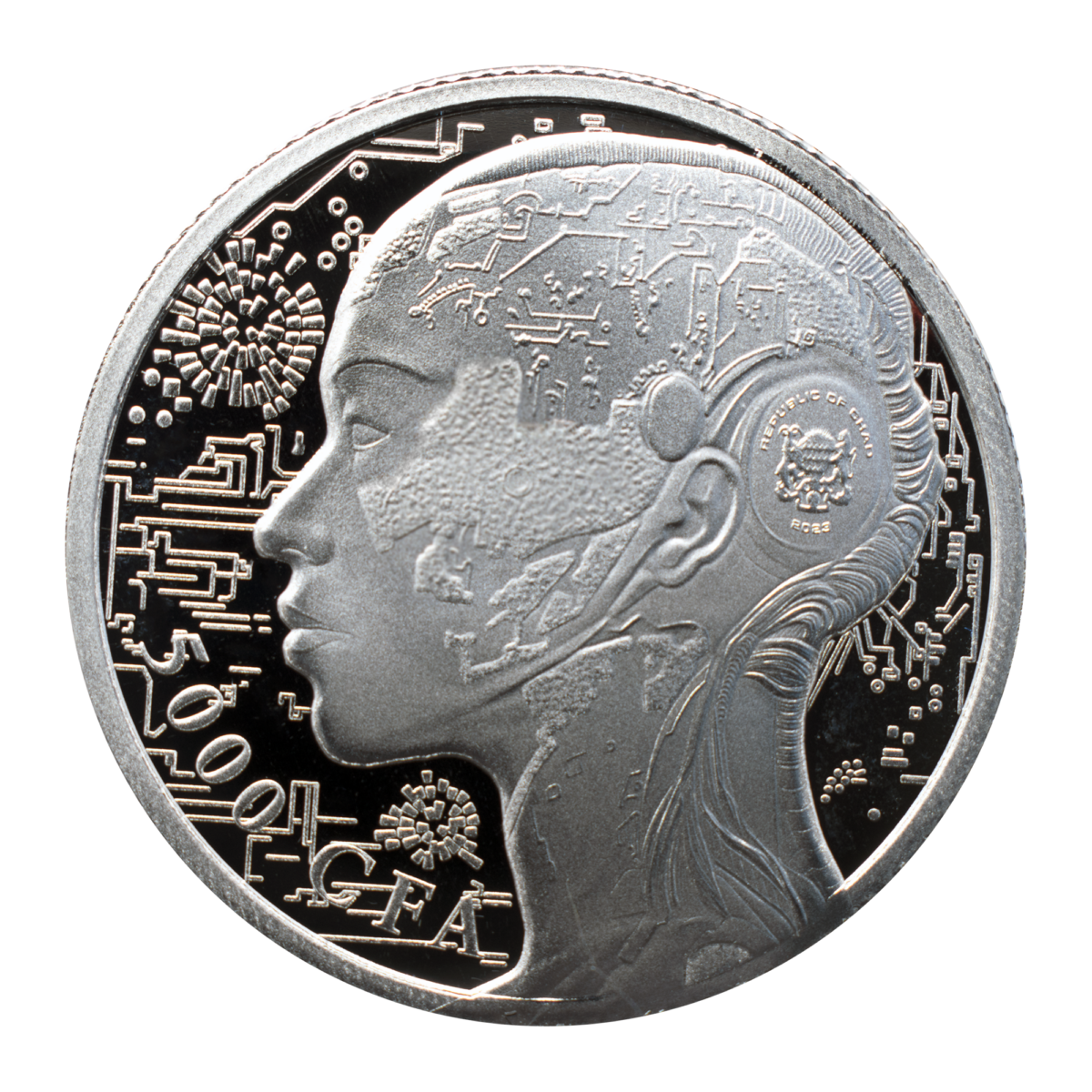 Chad AI Silver Coin 1 oz 2023-front Chad AI Silver Coin 1 oz 2023