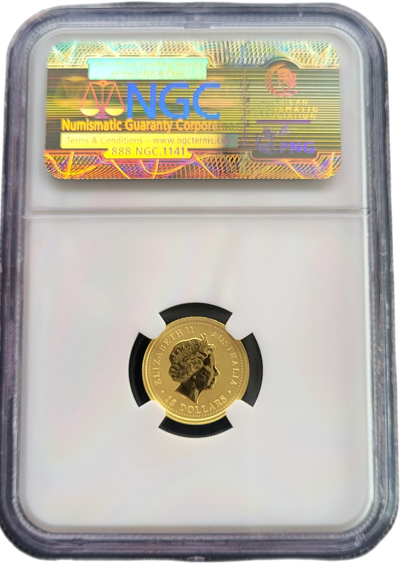 1.10 oz 2006 Year of the Dog-back 1/10 oz 2006 Year of the Dog