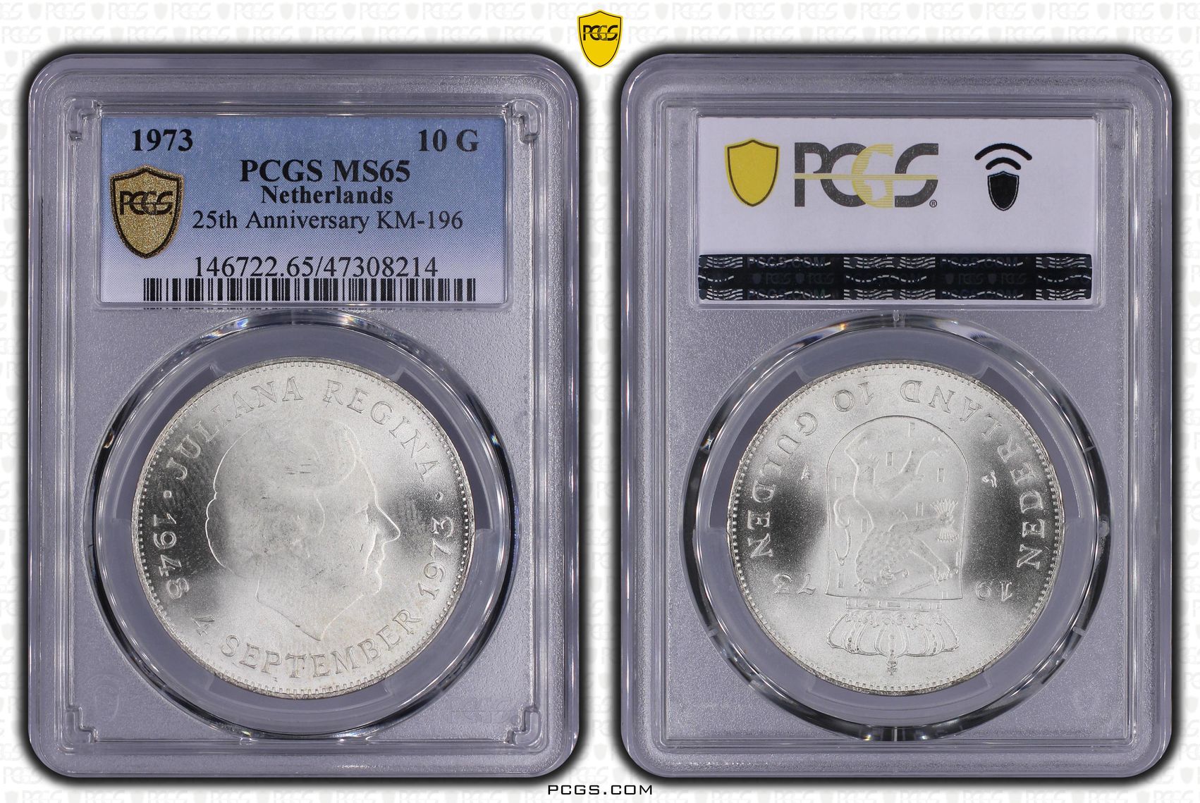 10 Gulden 1973 10 gulden 1973 PCGS MS65