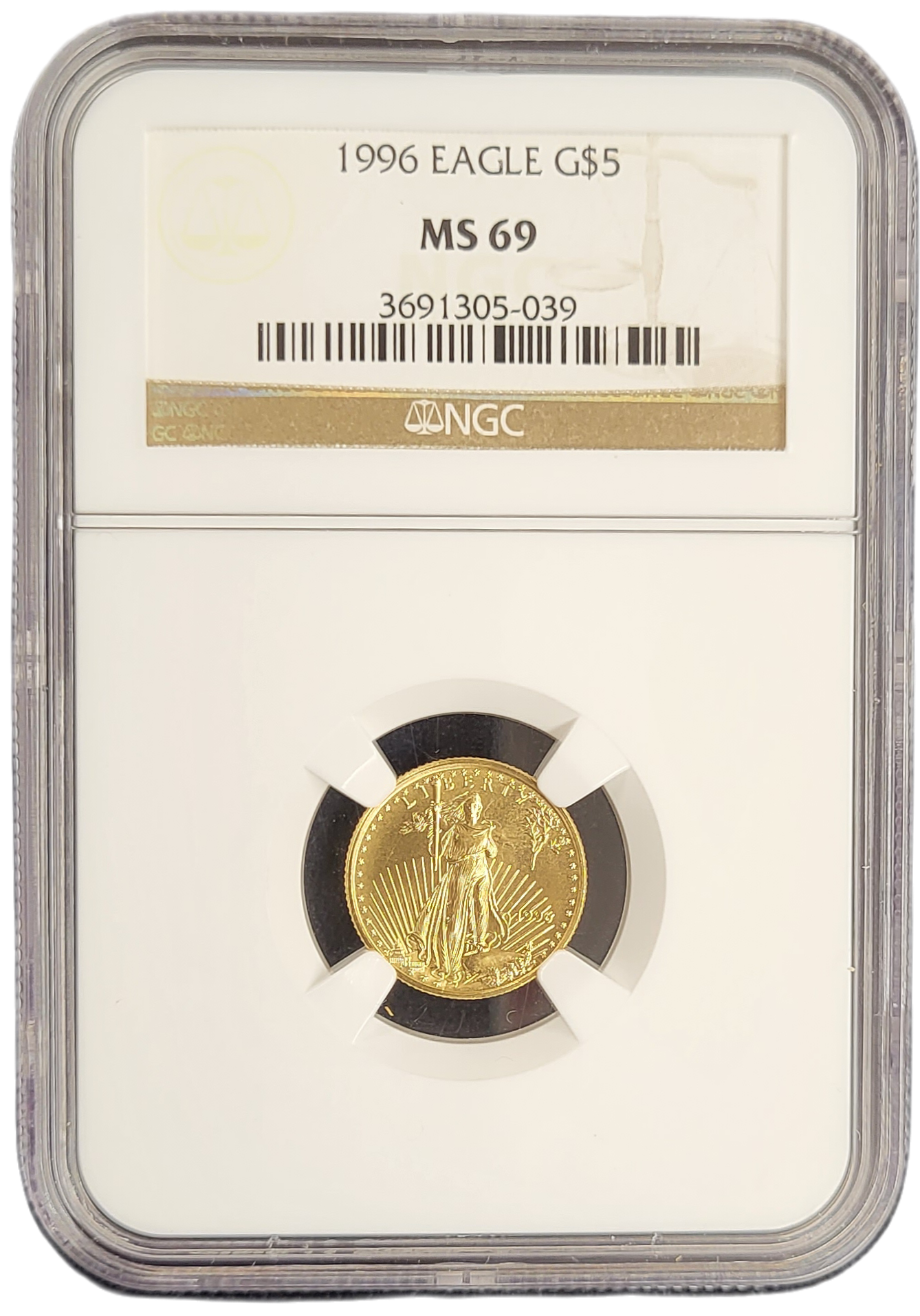 American Eagle 1.10 oz 1996-front American Eagle 1/10 oz 1996