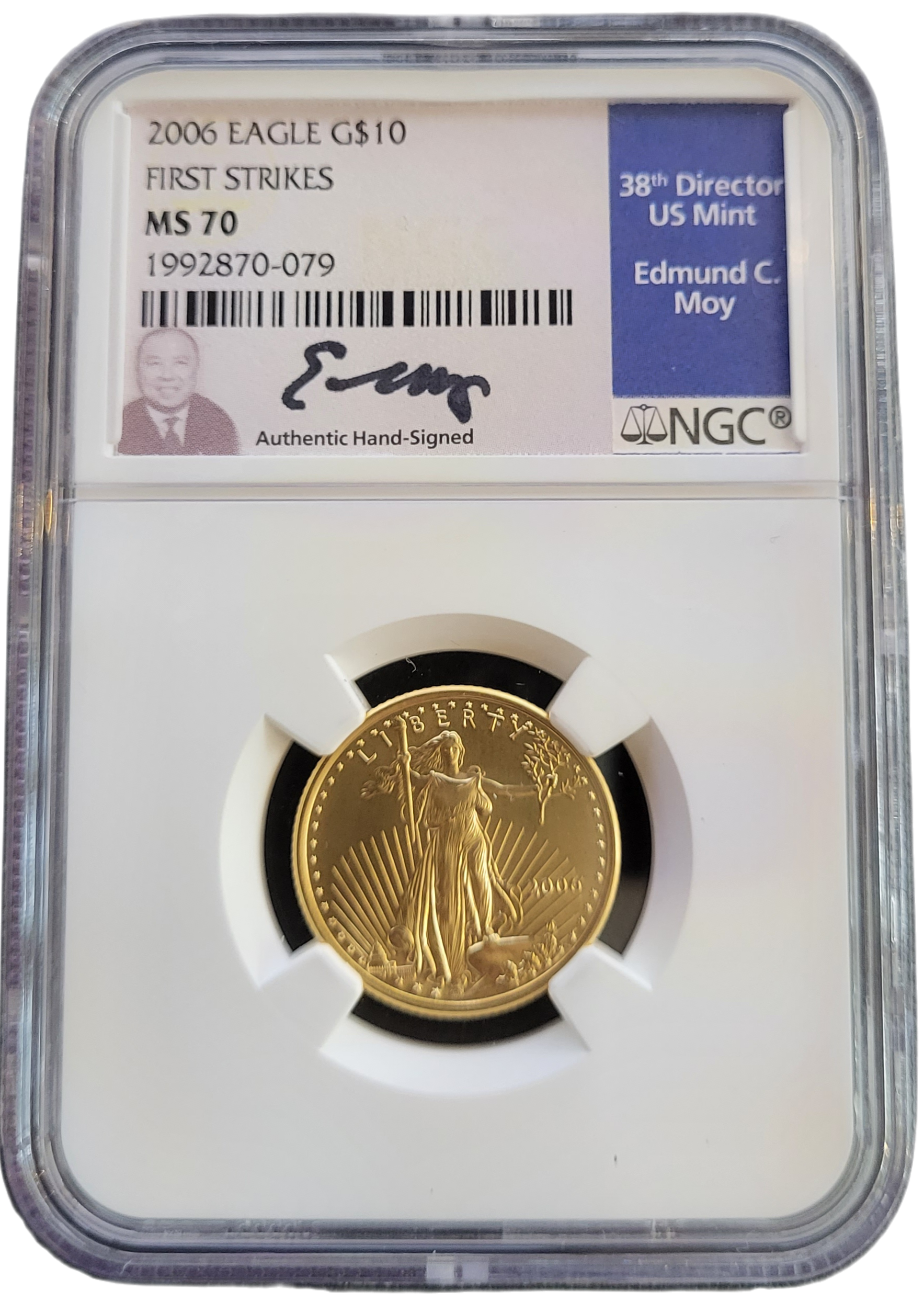 American Eagle 1.4 oz 2006 FS Edmund C. Moy-front American Eagle 1/4 oz 2006 FS Edmund C. Moy