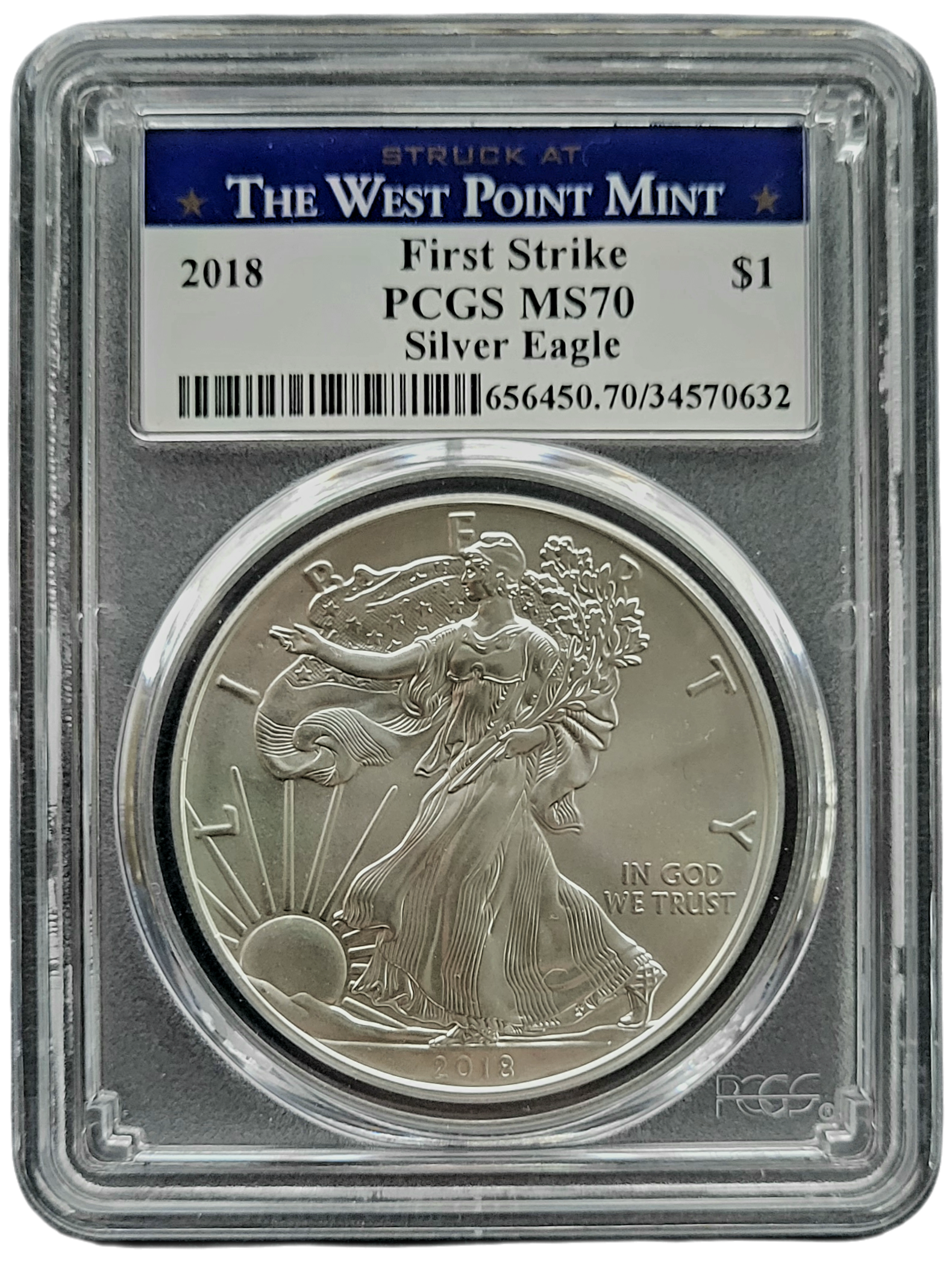 American Eagle 2018 West Point First Strike PCGS-front American Eagle 2018 West Point First Strike PCGS