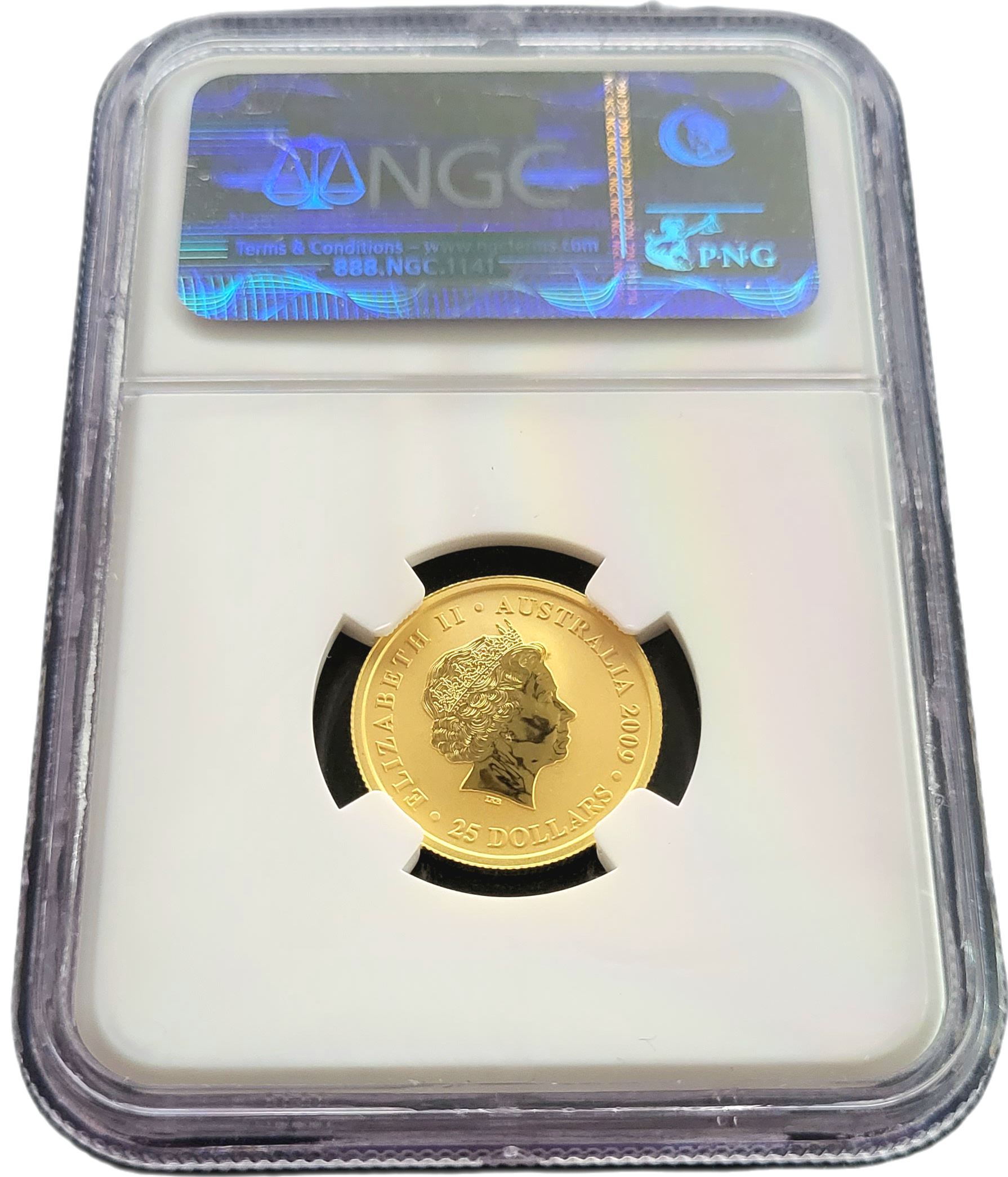Gouden 1.4 oz 2009 Kangaroo MS69 NGC-back Gouden 1/4 oz 2009 Kangaroo MS69 NGC