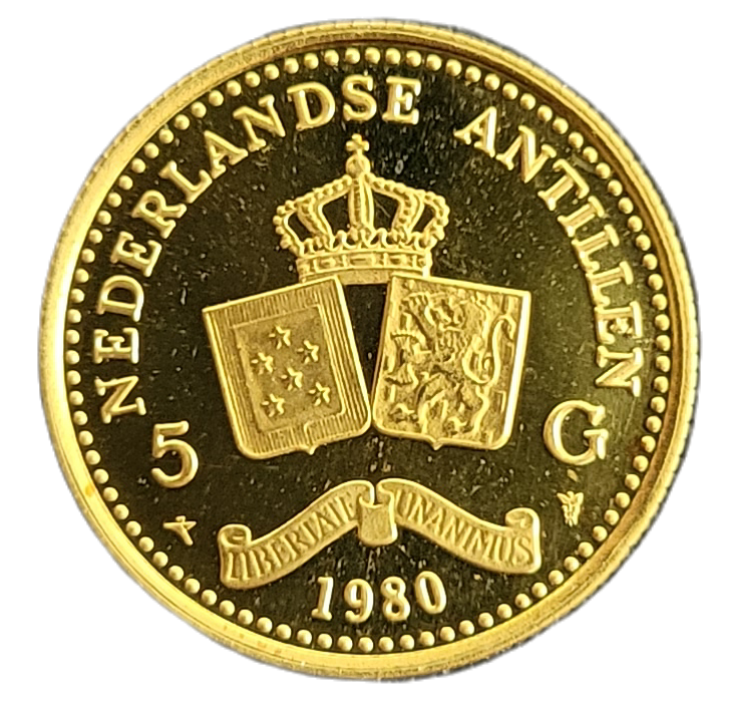 Gouden 5 Gulden 1980-front Gouden 5 Gulden 1980