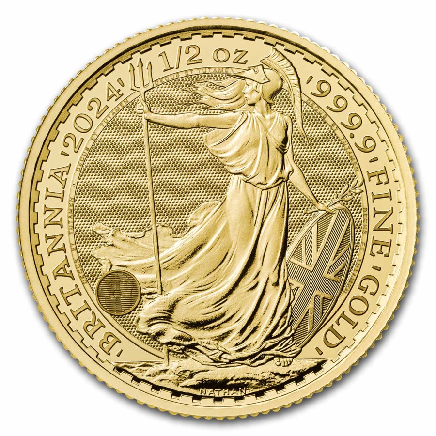 Gouden Britannia 0.5 oz 2024-front Gouden Britannia 1/2 oz 2024