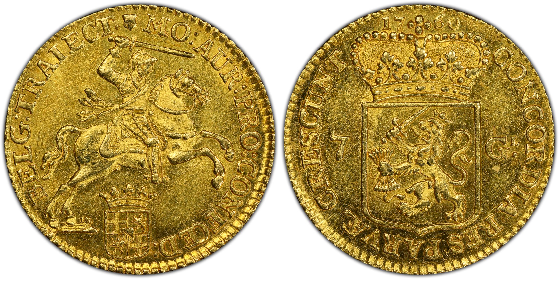 Utrecht halve gouden rijder 1760 7 gulden