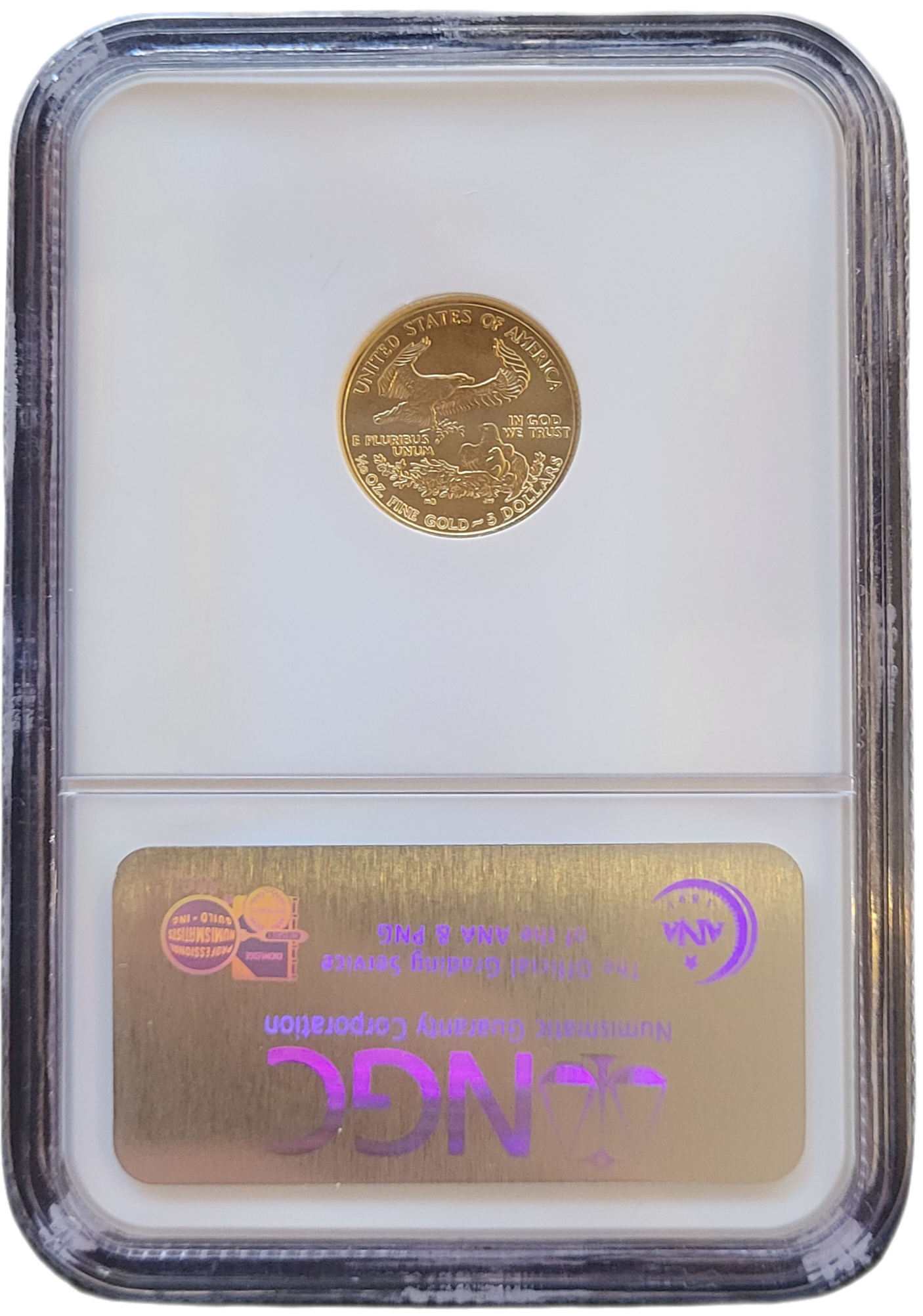 american eagle 1.10 oz 2007 ngc early rel.ms70 - back american eagle 1.10 oz 2007