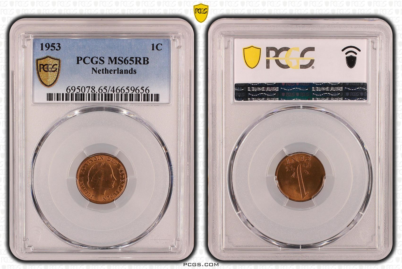 1 cent 1953 MS65 rb 1 cent 1953 MS65 rb