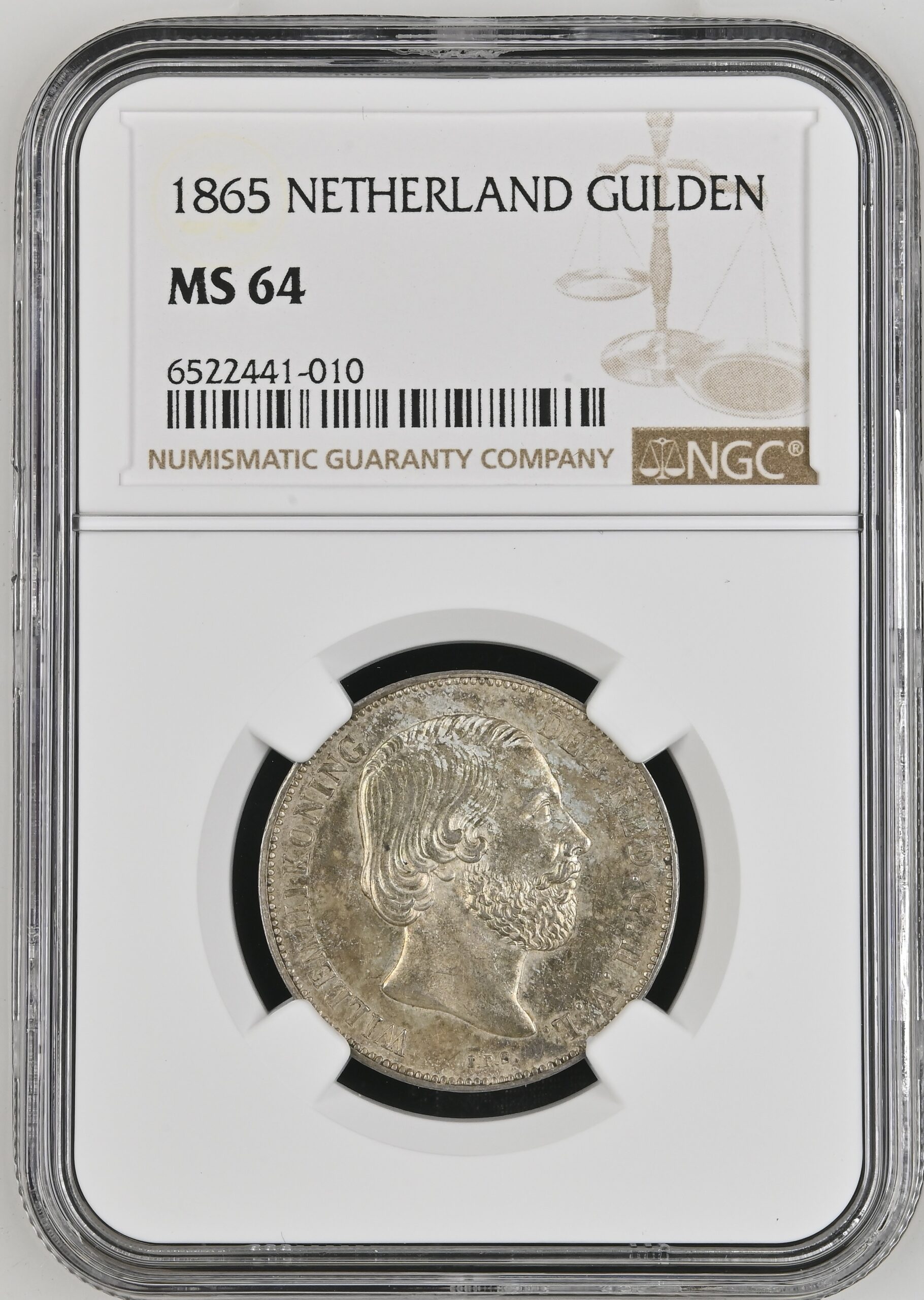 1 gulden 1865 MS64 NGC 1 gulden 1865 MS64 NGC