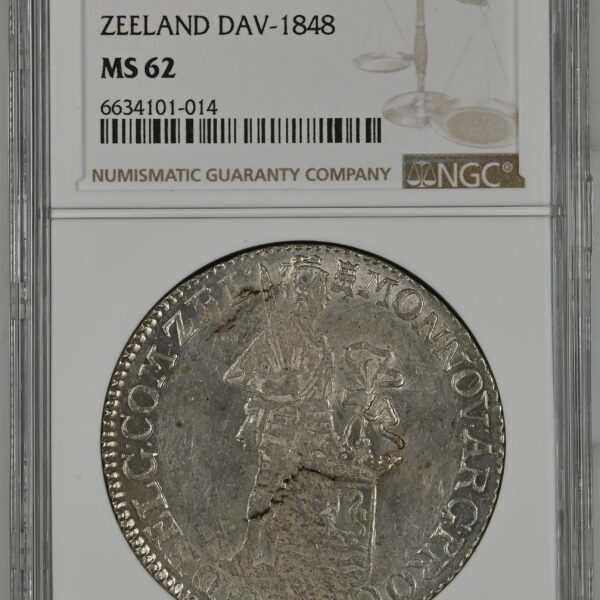 Bataafse Republiek Zeeland ZIlveren Dukaat 1798 NGC MS62