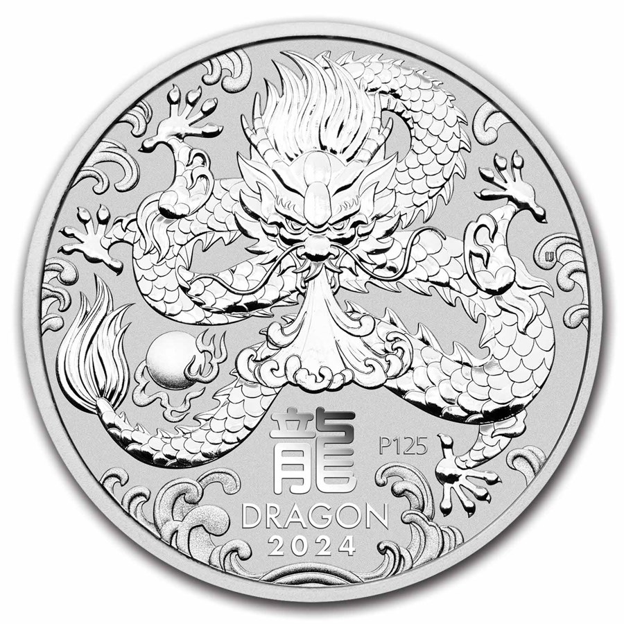 Year of the dragon - 2 oz lunar 3 front year of the dragon