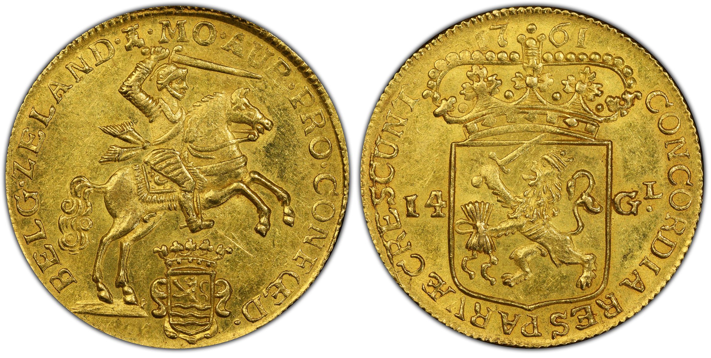 Zeeland Gouden rijder 1761 MS61 PCGS Zeeland Gouden rijder 1761 MS61