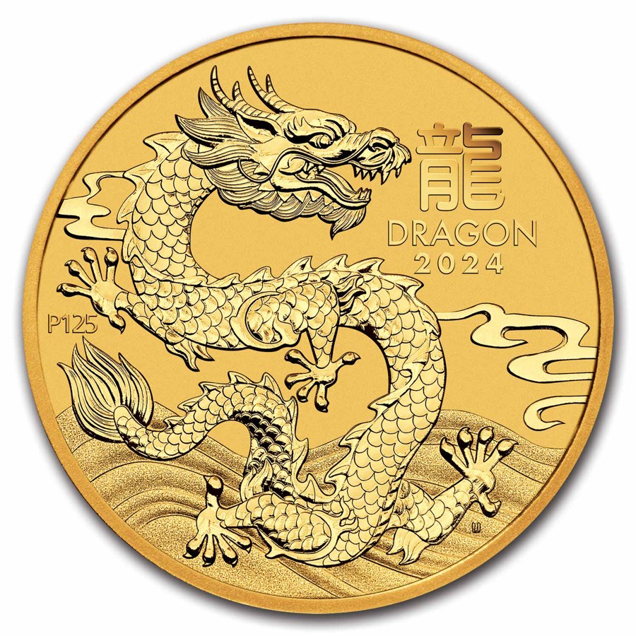 year of the dragon -2024 Lunar III 1 oz front year of the dragon