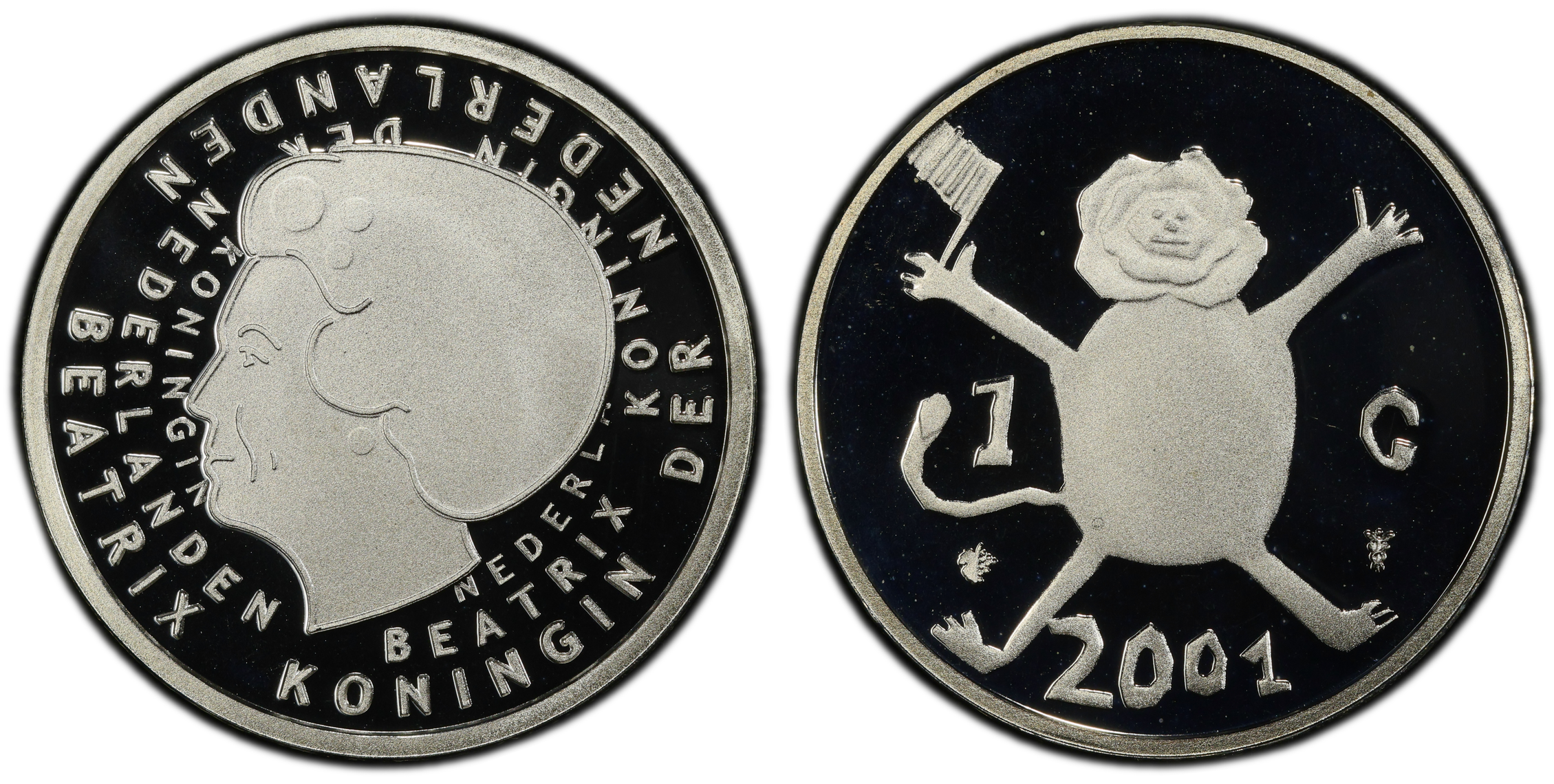 zilveren 1 gulden 2001 Loeki zilveren 1 gulden 2001 Loeki