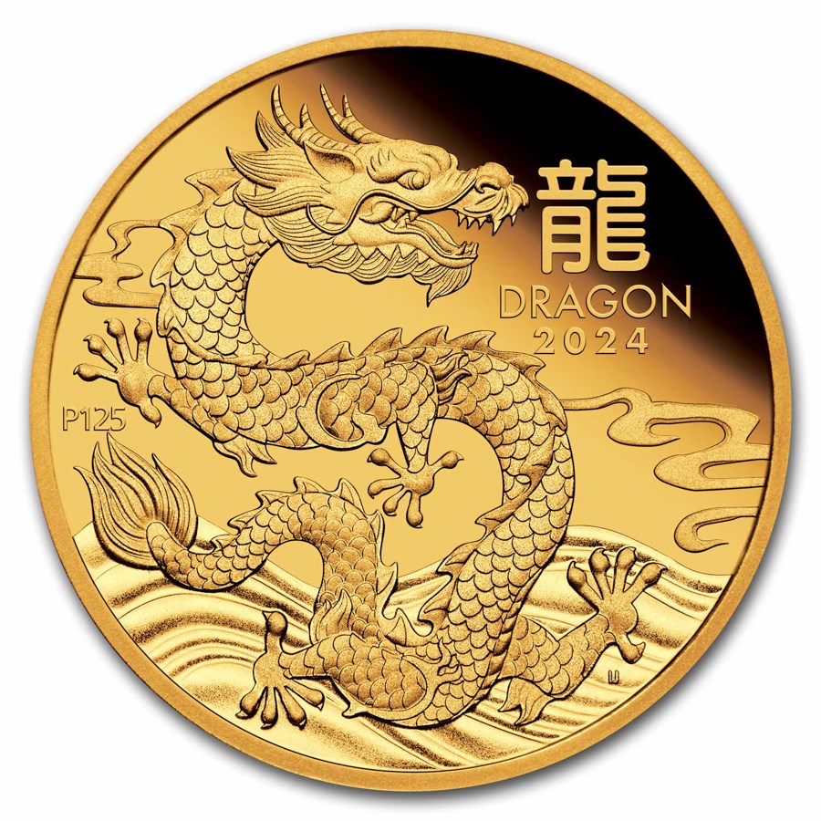 LIII-0.25 oz gold 2024 proof front year of the dragon