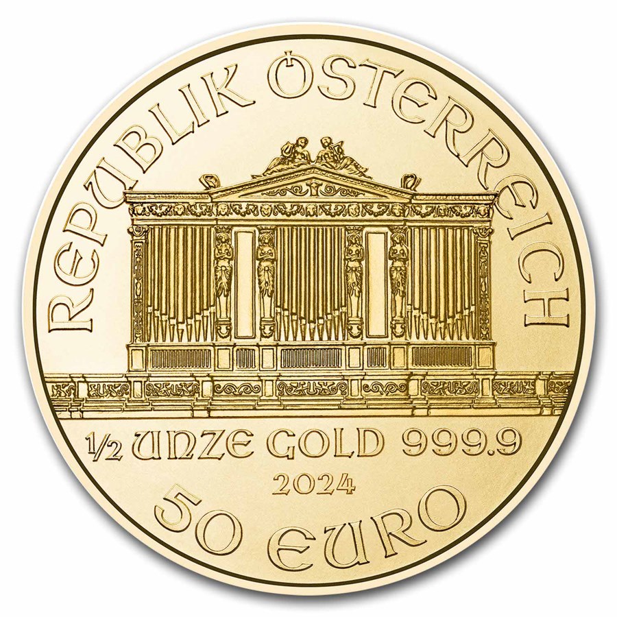 gouden wiener philharmoniker 0.25 oz 2024 -back