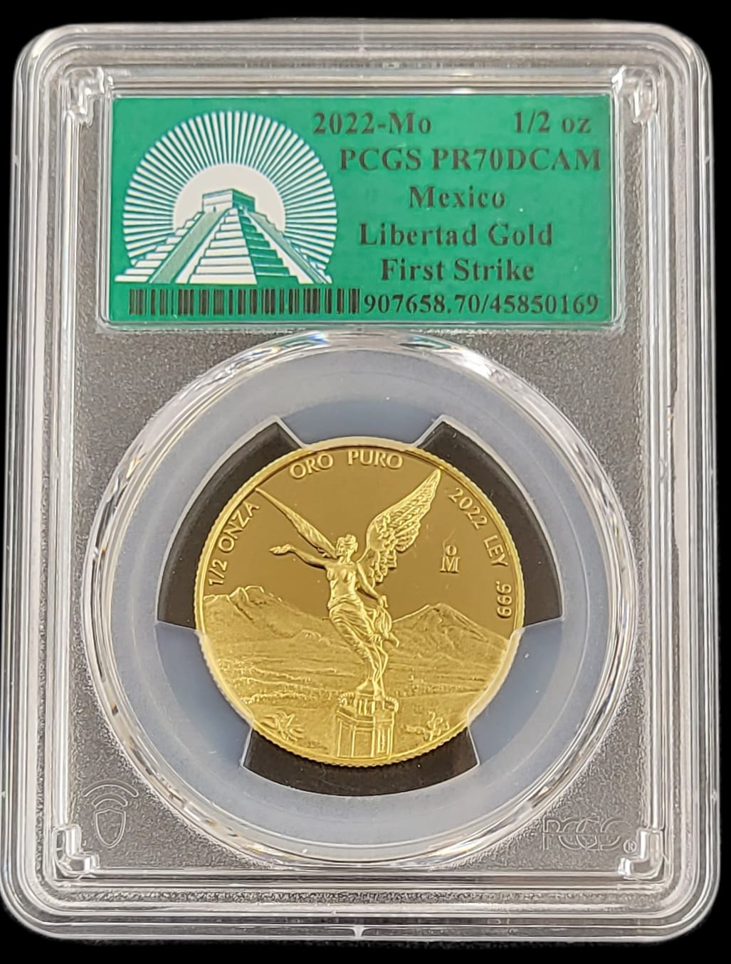 libertad half oz 2022 pcgs pr70 -front libertad 1/2 oz 2022 pcgs PR70