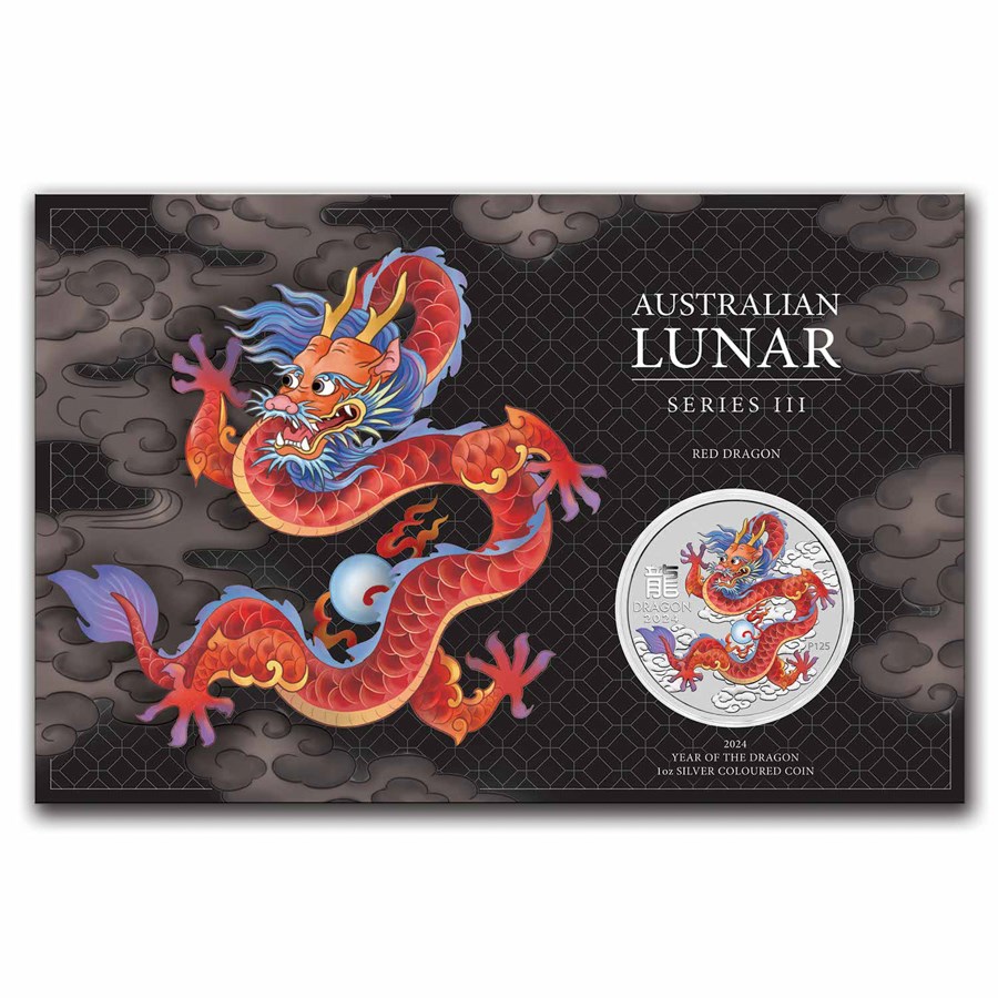 year of the dragon -coincard -front -red year of the dragon