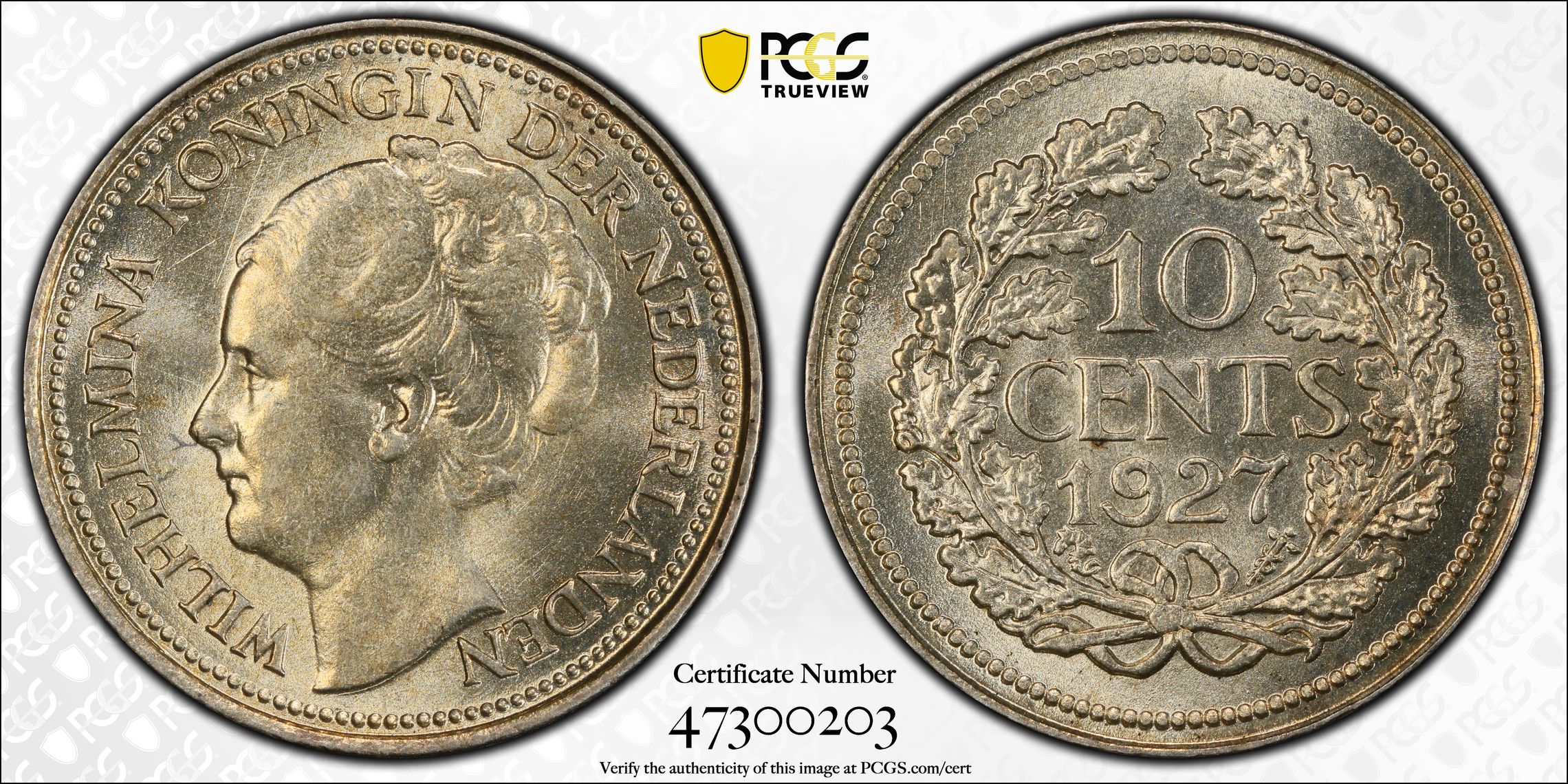 10 cent 1927 MS64 PCGS 10 cent 1927 MS64 PCGS