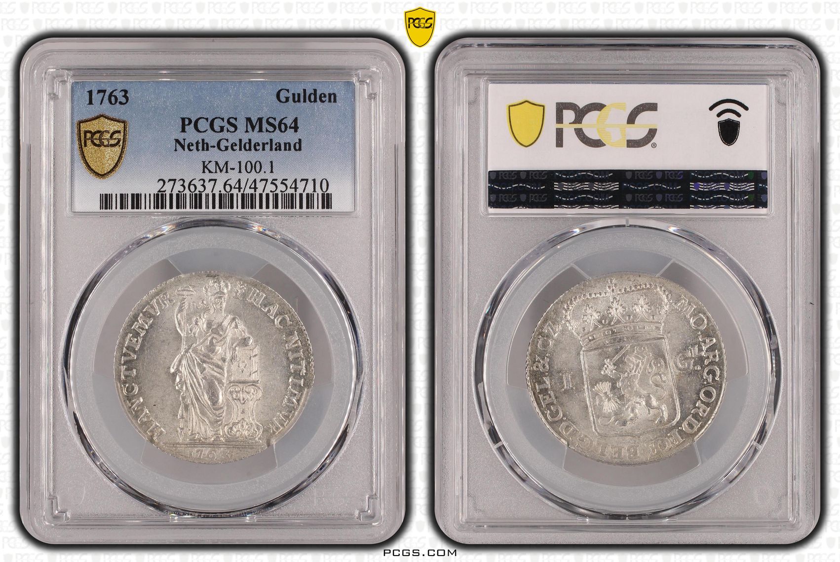 Gelderland 1 gulden 1763 MS64 PCGS 1 Gelderland 1 gulden 1763 MS64 PCGS 1