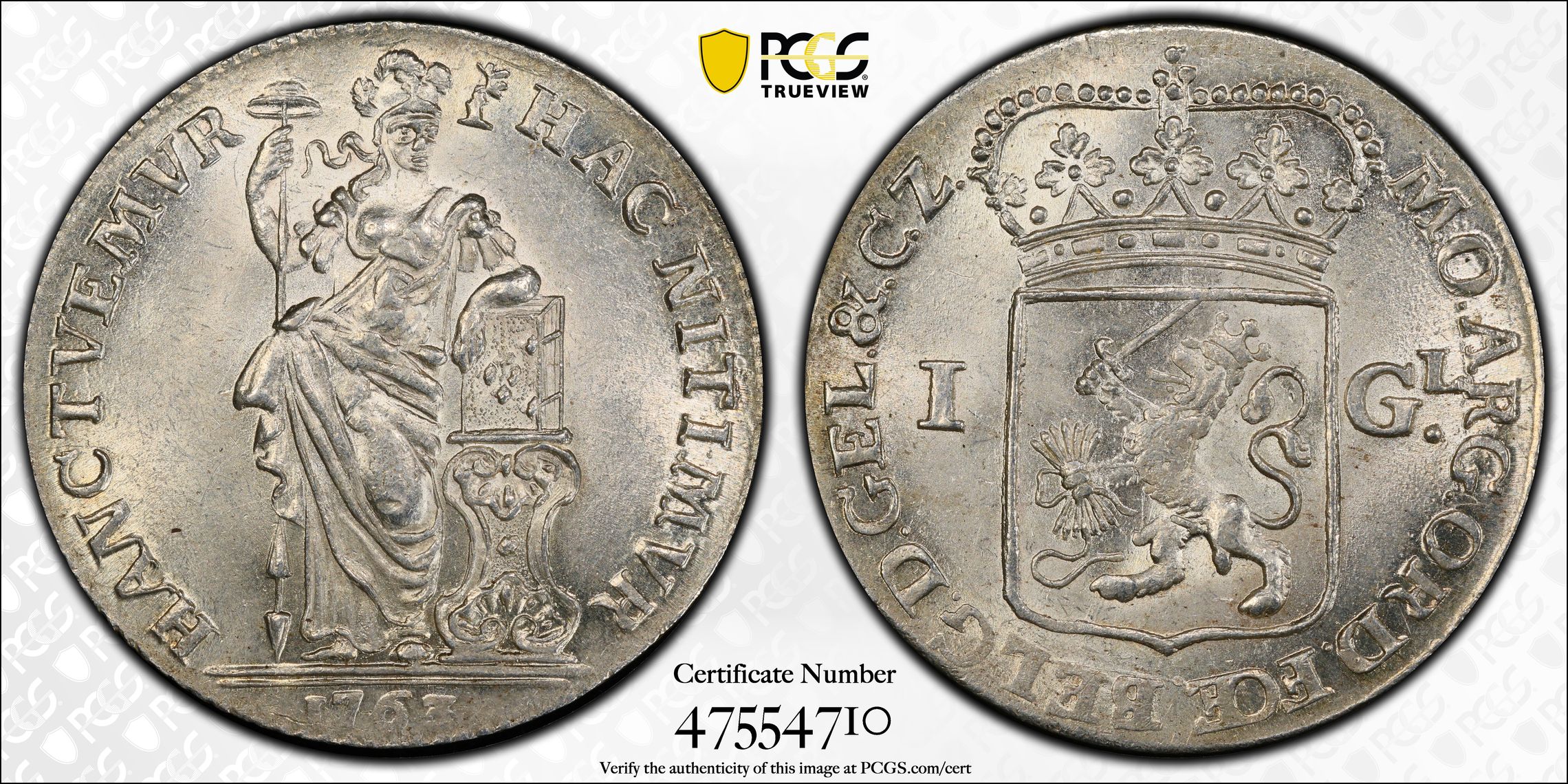 Gelderland 1 gulden 1763 MS64 PCGS Gelderland 1 gulden 1763 MS64 PCGS 1