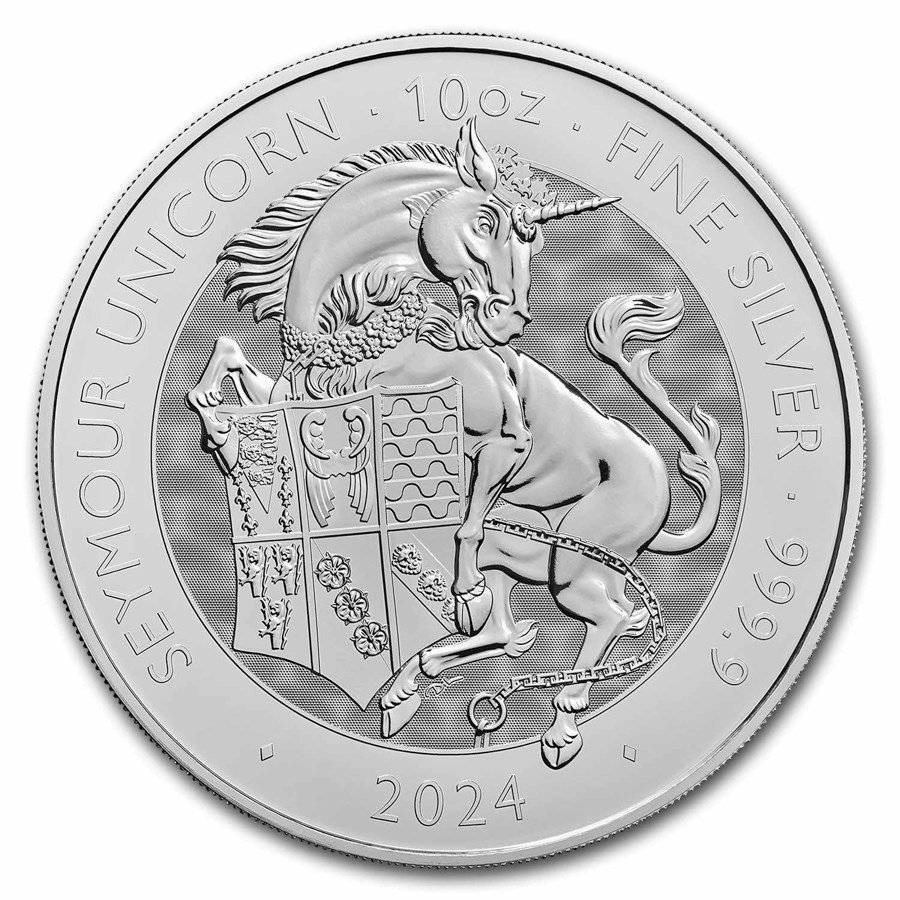 Tudor Beasts Seymour Unicorn 10 oz 2024 -front tudor beasts seymour unicorn 10 oz 2024