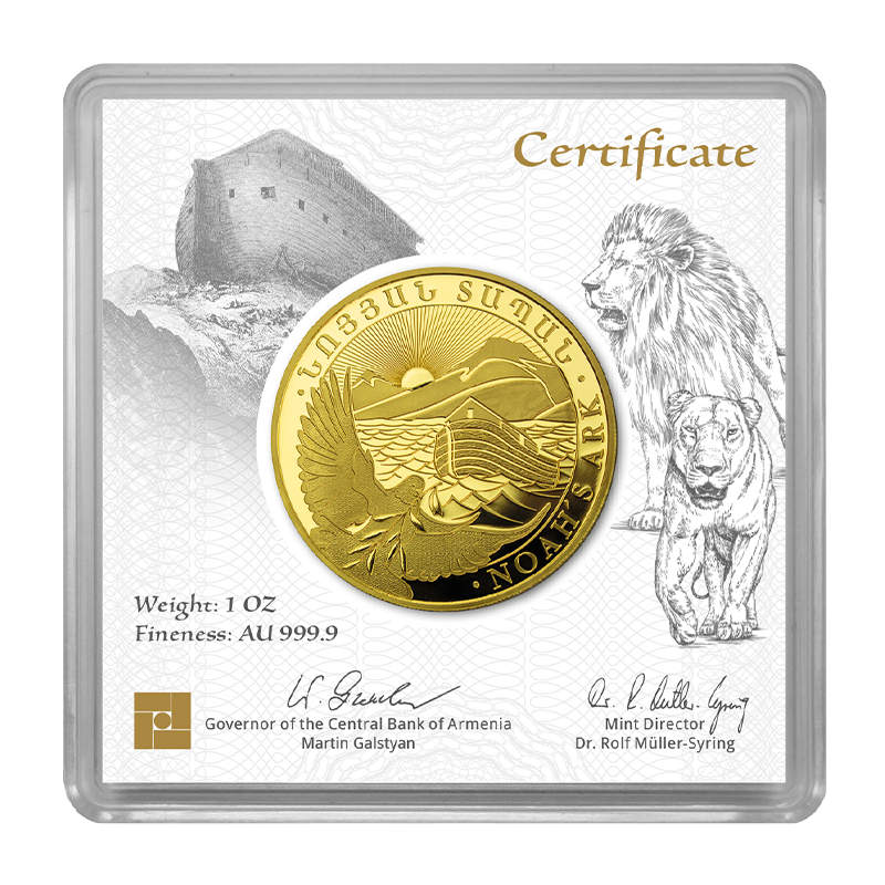 noah arc 1 oz goud 2024 -cassette gouden noah ark 1 oz 2024