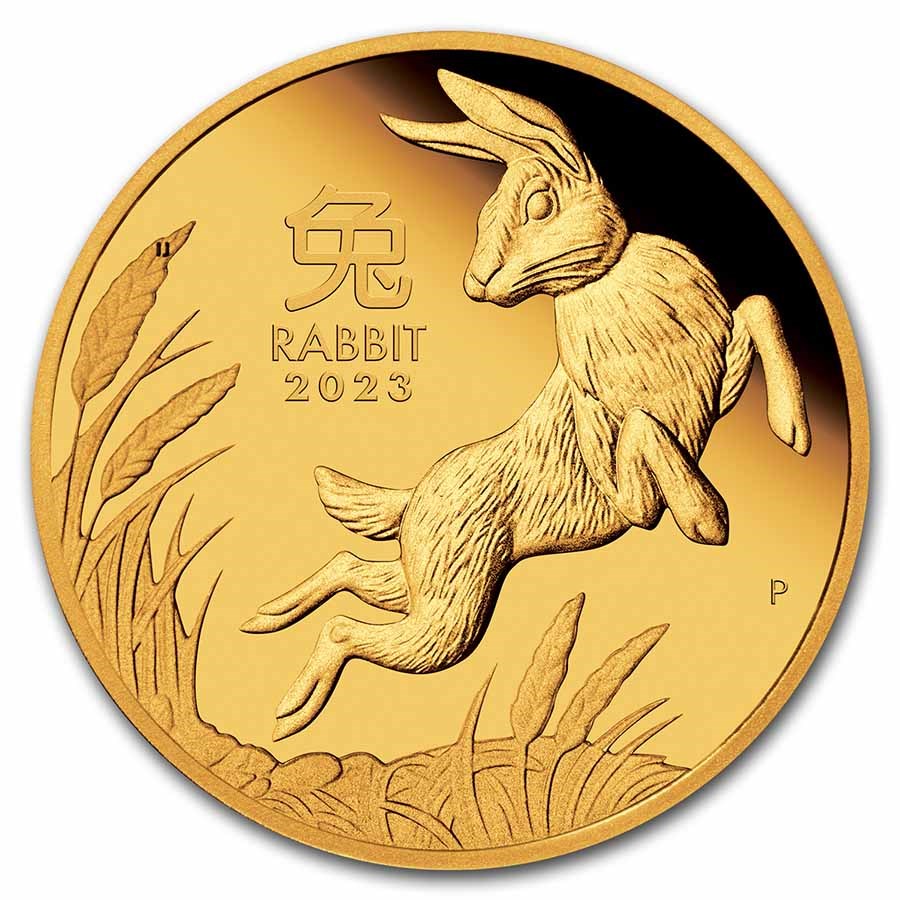 year of the rabbit 1.10 oz 2023 proof - front year of the rabbit
