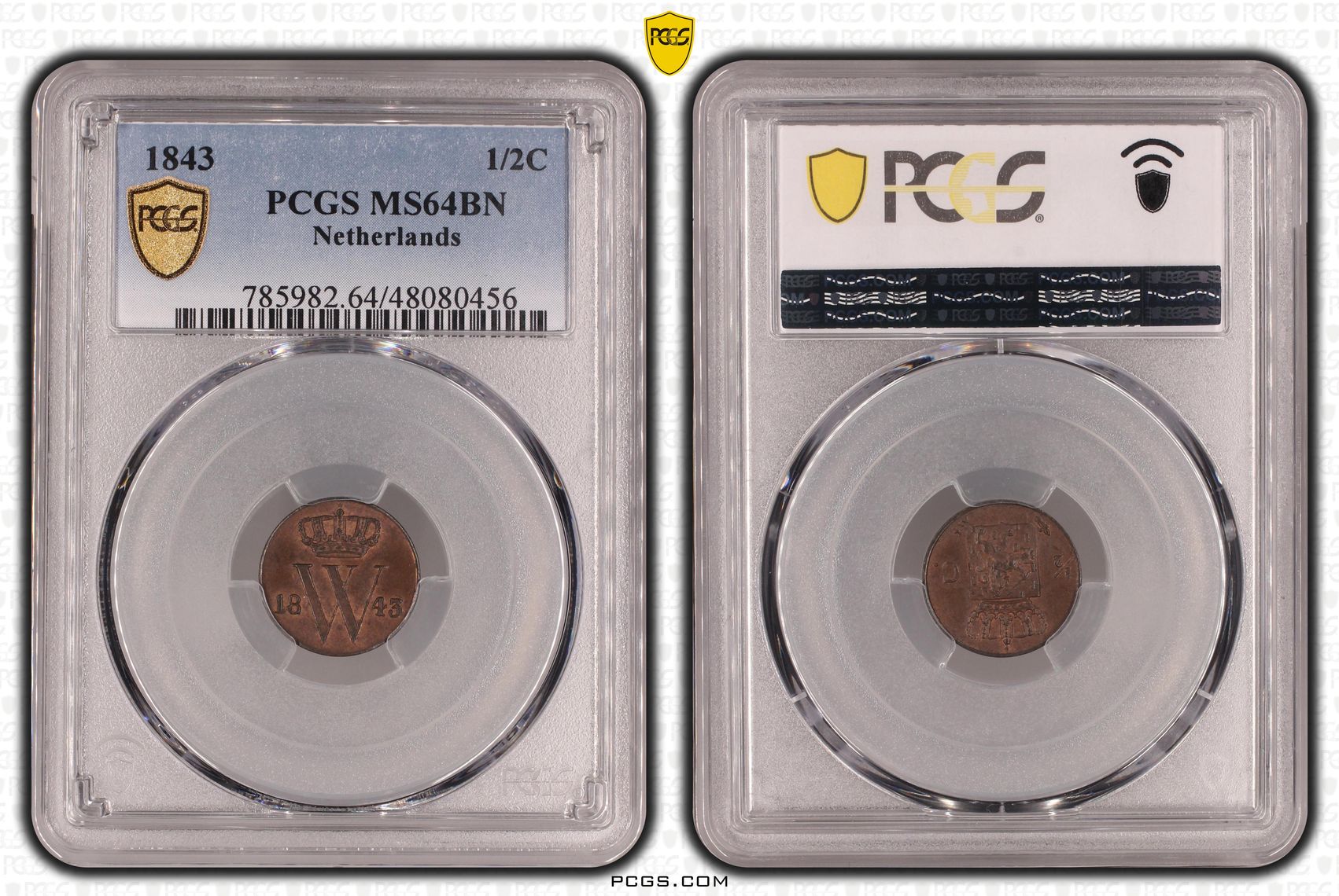 0.5 cent 1846 MS64 BN PCGS 1/2 cent 1846 MS64 BN PCGS Top Pop