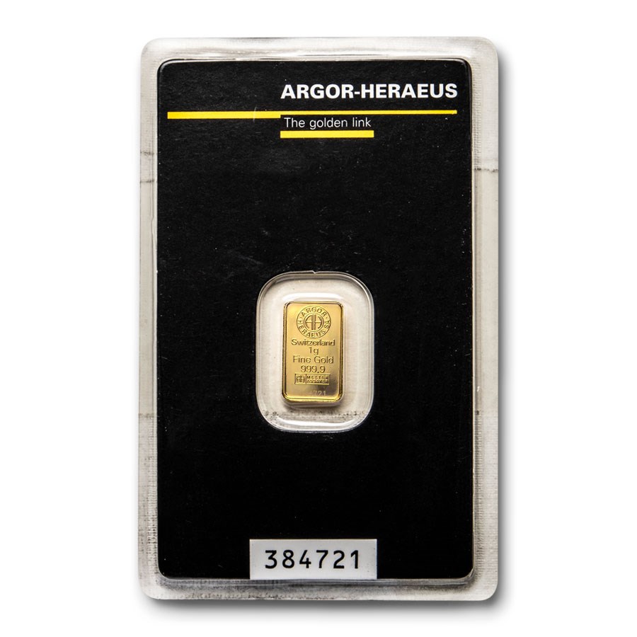 1-gram-gold-bar-argor-heraeus-front 1 gram goudbaar