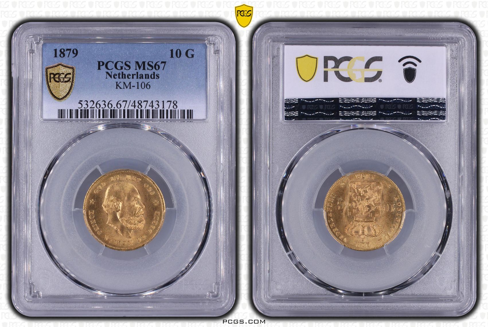 10 Gulden 1879 MS67 10 Gulden 1879 MS67 PCGS